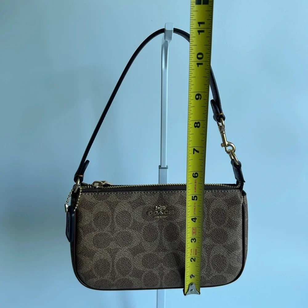 Coach Nolita 19 Brown Signature Canvas Leather Shoulder Bag Excellent